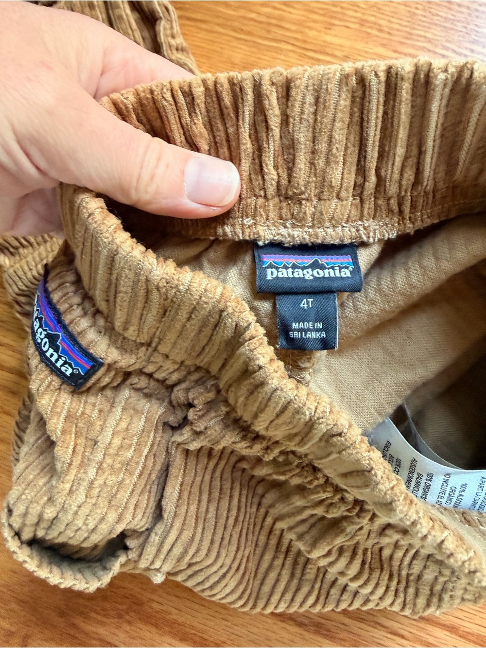 Patagonia Kids Corduroy Joggers in Tan - Picture 3 of 4